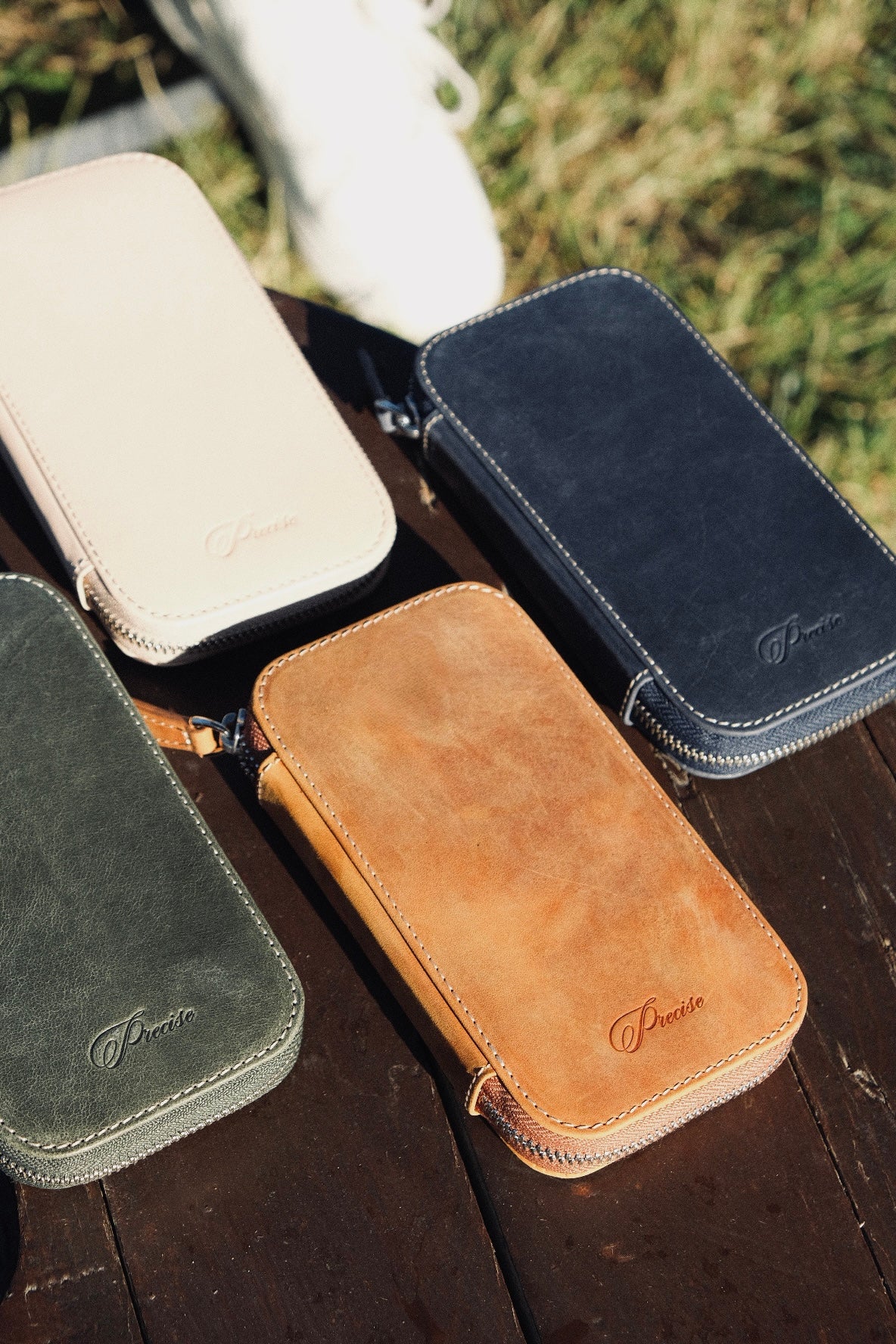 Crazy Horse Brown Pen Case - 3 Slots-3