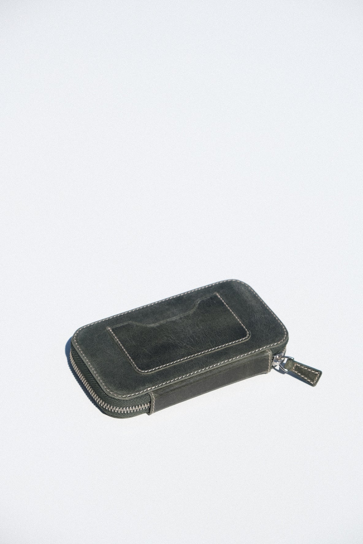 Crazy Horse Green Pen Case - 3 Slots-2