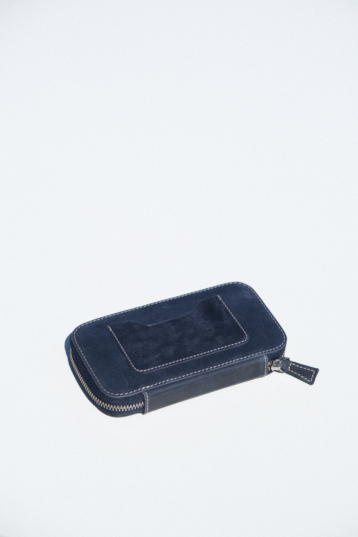 Crazy Horse Navy Pen Case - 3 Slots-3