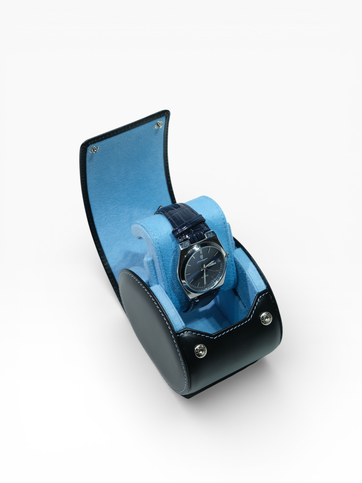 TEKLİ SAAT KORUMA - SİYAH / MAVİ