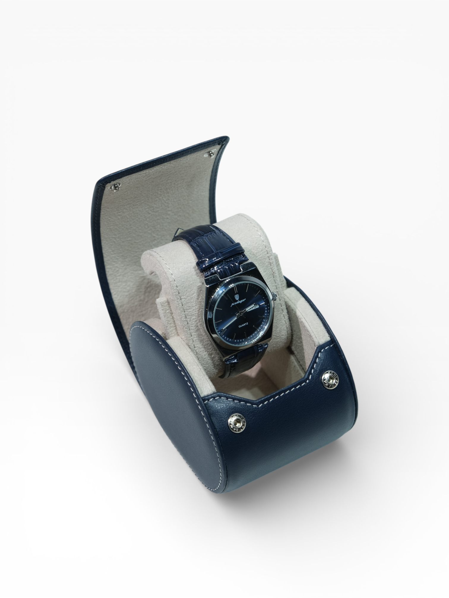 TEKLİ SAAT KORUMA - LACİVERT / KREM-2