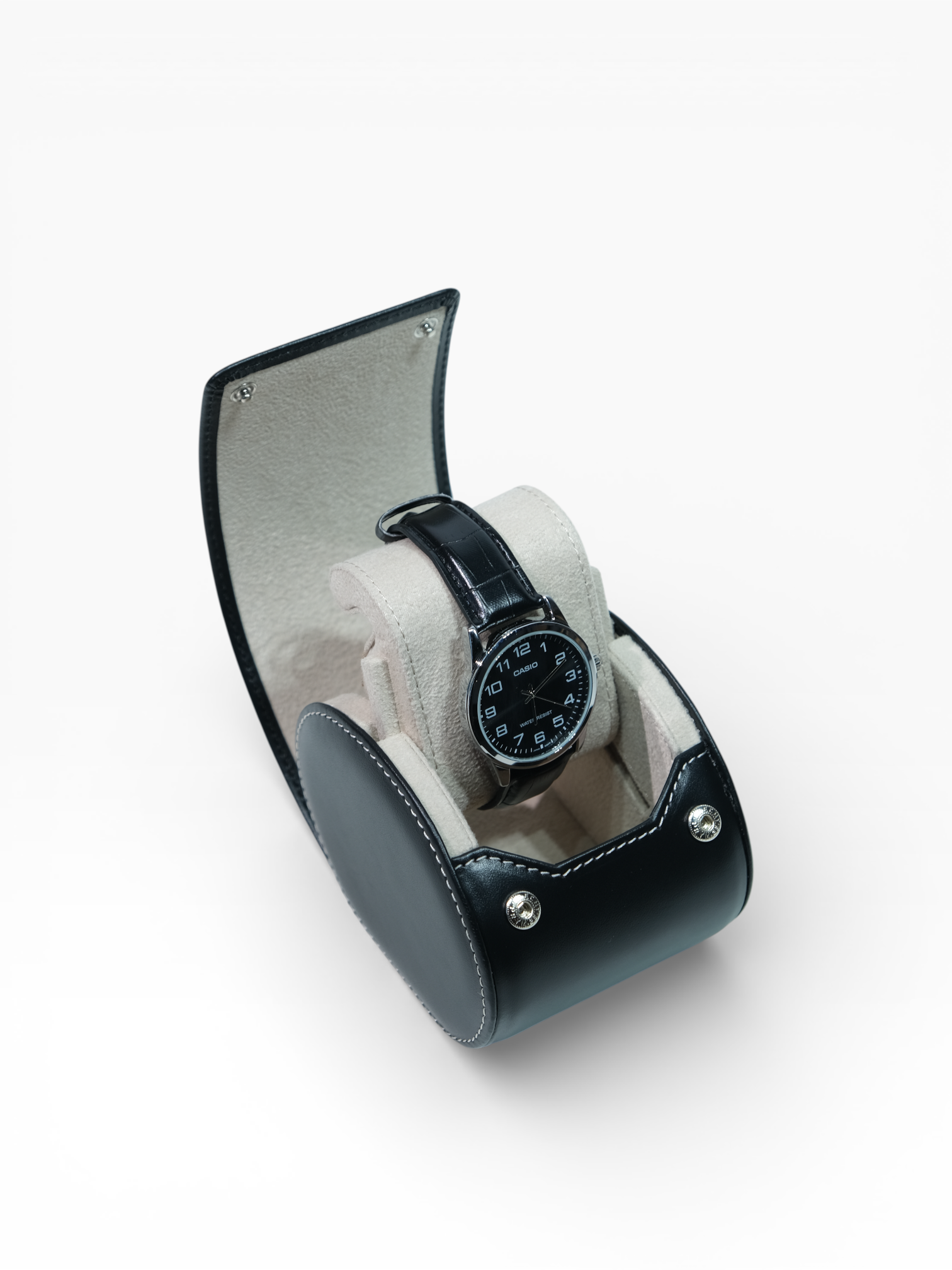 TEKLİ SAAT KORUMA - SİYAH / KREM